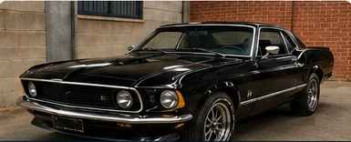 Black 1969 Ford Mustang restoration project
